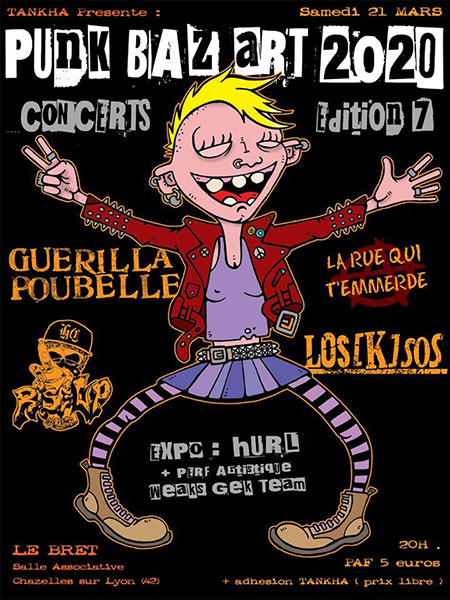 Punk Baz'Art Party #7 à la salle associative Le Bret le 21 mars 2020 à Chazelles-sur-Lyon (42)