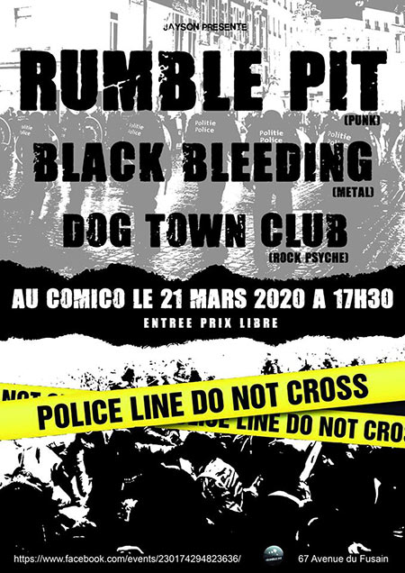 COMICO • Rumble Pit • Dog Town Club • Black Bleeding le 21 mars 2020 à Bruxelles (BE)