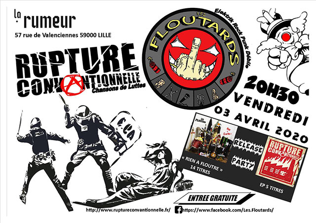 Release Party Les Floutards + Rupture Convantionnelle le 03 avril 2020 à Lille (59)