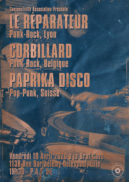 Le Réparateur + Corbillard + Paprika Disco à la Brat Cave le 10 avril 2020 à Lille (59)