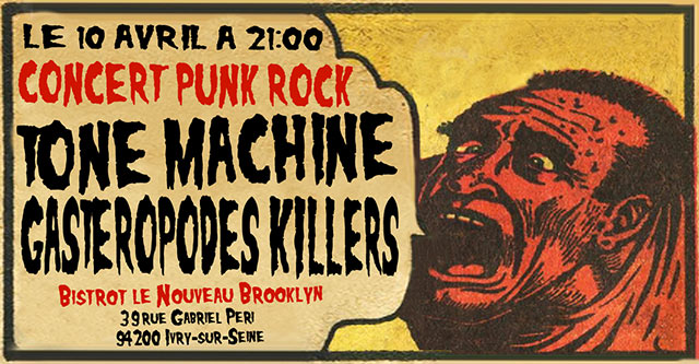 Concert Punk Rock au bistrot Le Nouveau Brooklyn le 10 avril 2020 à Ivry-sur-Seine (94)