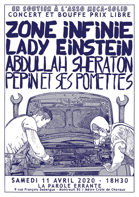 Zone Infinie, Lady Einstein, Abdullah Sheraton, Pepin le 11 avril 2020 à Montreuil (93)