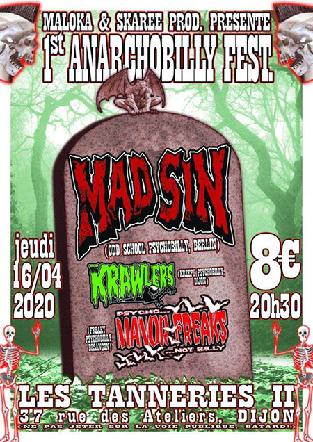 Mad Sin + Krawlers + Manor Freaks aux Tanneries le 16 avril 2020 à Dijon (21)