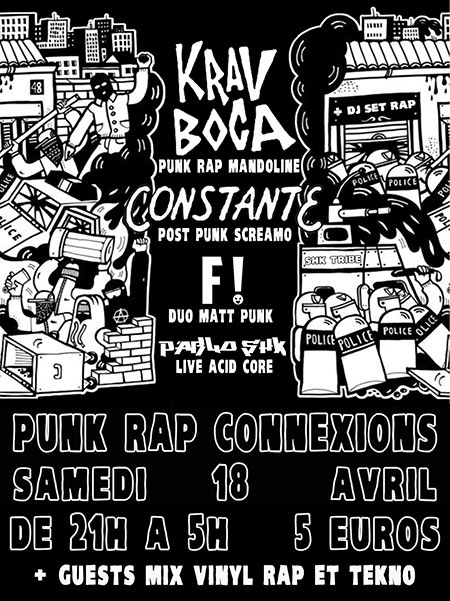 PUNK RAP CONNEXIONS - Krav Boca/Constante/F!/PabloSHK +guests le 18 avril 2020 à Rennes (35)