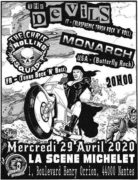 The Devils + The Chris Rolling Squad à la Scène Michelet le 29 avril 2020 à Nantes (44)
