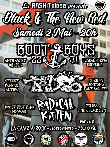Concert Antifa : Boot Boys /// Tados /// Radical Kitten le 02 mai 2020 à Toulouse (31)