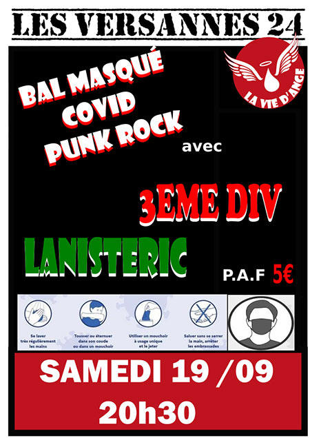 Bal masqué punk rock le 19 septembre 2020 à La Douze (24)