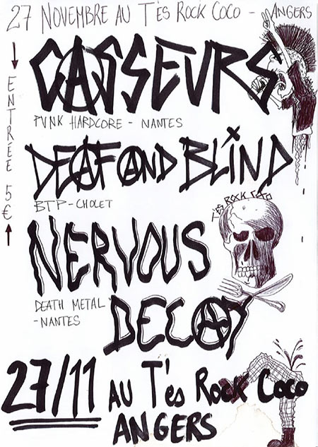 Casseurs / Deaf and Blind / Nervous Decay le 27 novembre 2021 à Angers (49)