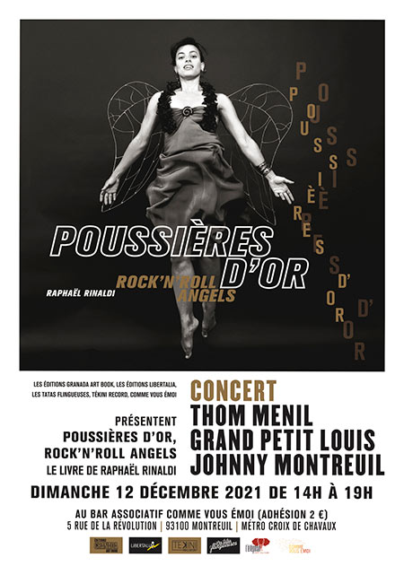 Poussières d'or Rock'n'Angels Présentation livre + Concert le 12 décembre 2021 à Montreuil (93)