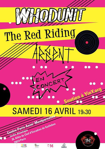 Whodunit / The Red Riding / Argent Ardent le 16 avril 2022 à Paris (75)