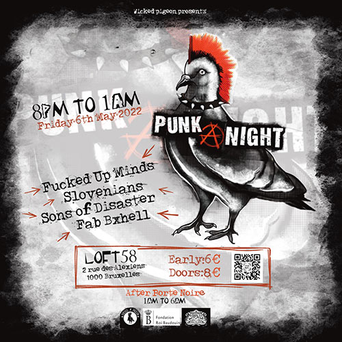 Punk'a'Night | Sons of Disaster - Slovenians - Fucked Up Minds le 06 mai 2022 à Bruxelles (BE)