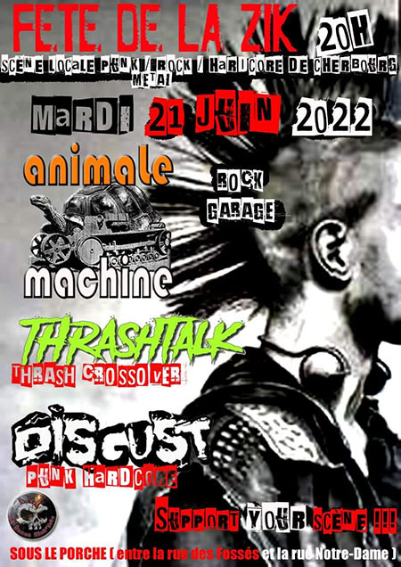 Fête de la Zik:Scène Punk / Rock / Metal / Hardcore de Cherbourg le 21 juin 2022 à Cherbourg-Octeville (50)