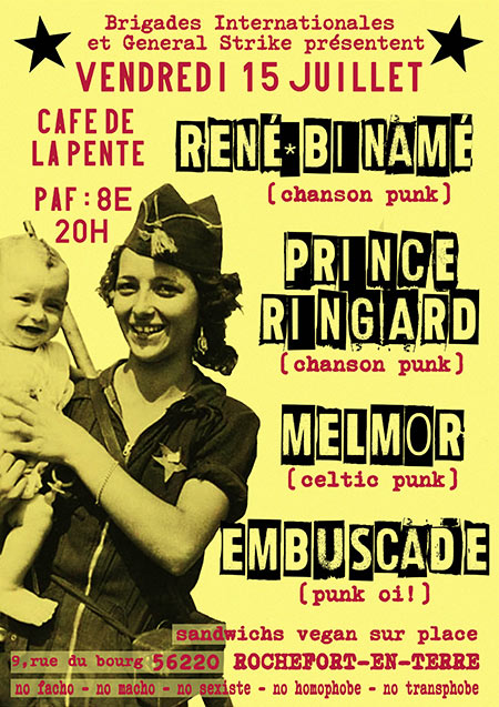 RENÉ BINAMÉ + MELMOR + PRINCE RINGARD + EMBUSCADE le 15 juillet 2022 à Rochefort-en-Terre (56)