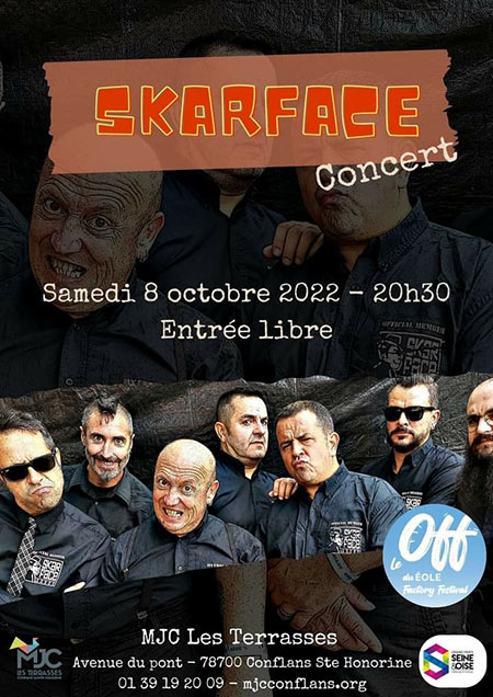 Concert Skarface gratuit à la MJC Les Terrasses le 08 octobre 2022 à Conflans-Sainte-Honorine (78)