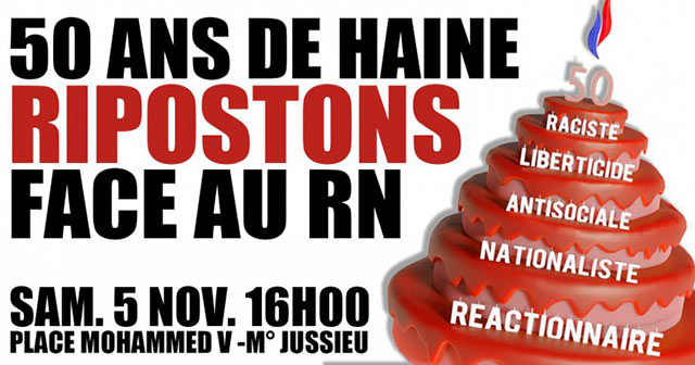50 ans de haine : ripostons face au RN le 05 novembre 2022 à Paris (75)