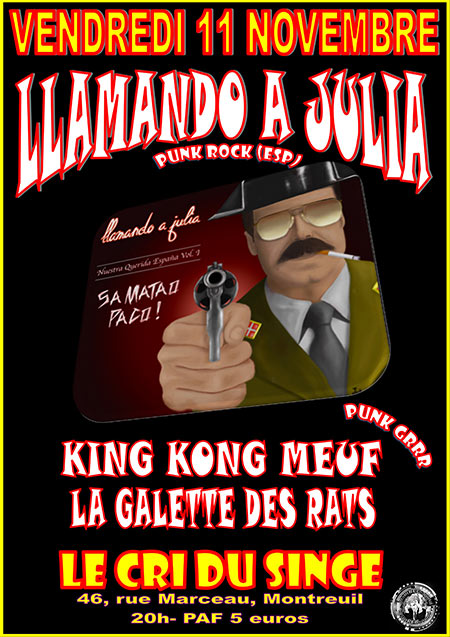 LLAMANDO A JULIA & GALETTE DE RATS & KING KONG MEUF le 11 novembre 2022 à Montreuil (93)