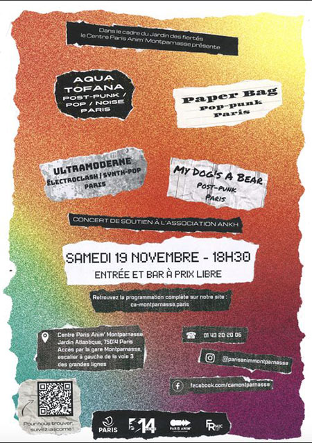 Concert Aqua Tofana x My Dog's A Bear x Paper Bag x Ultramoderne le 19 novembre 2022 à Paris (75)