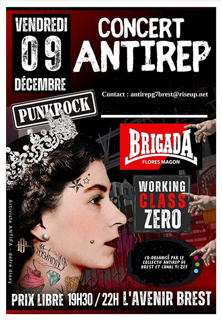Concert antirep à l'Avenir le 09 décembre 2022 à Brest (29)