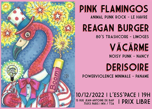 PINK FLAMINGOS / REAGAN BURGER / VÄCÄRME / DERISOIRE @ ESS'PACE le 10 décembre 2022 à Paris (75)