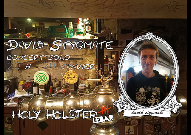 David Stygmate en concert solo au Holy Holster le 20 janvier 2023 à Paris (75)