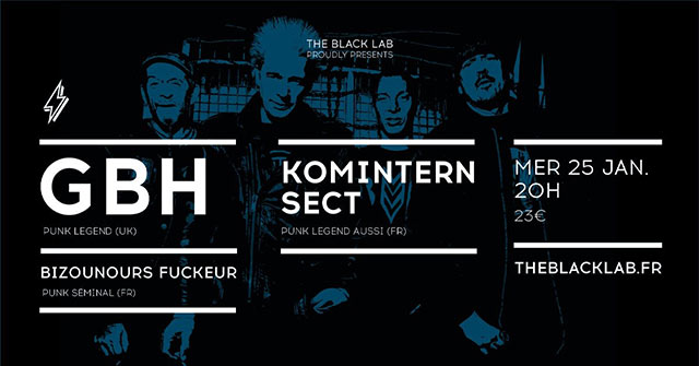 GBH + Komintersect + Bizounours fuckers - Black Lab le 25 janvier 2023 à Wasquehal (59)