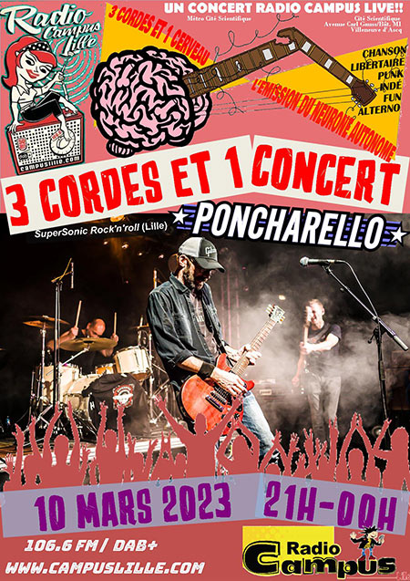 CONCERT Poncharello (Radio Campus Lille) le 10 mars 2023 à Villeneuve d'Ascq (59)