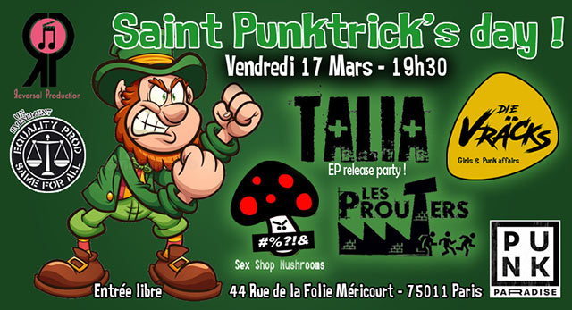 Saint Punktrick's day ! - Du Punk, de la bière au Punk Paradise le 17 mars 2023 à Paris (75)