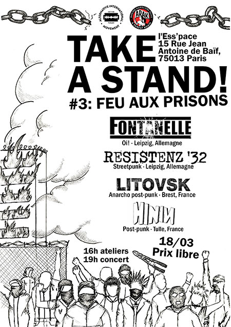 TAKE A STAND #3 - FONTANELLE / RESISTENZ '32 / LITOVSK / HININ le 18 mars 2023 à Paris (75)