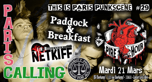 PARIS CALLING #29 - Paris Punk scene au QG Oberkampf le 21 mars 2023 à Paris (75)