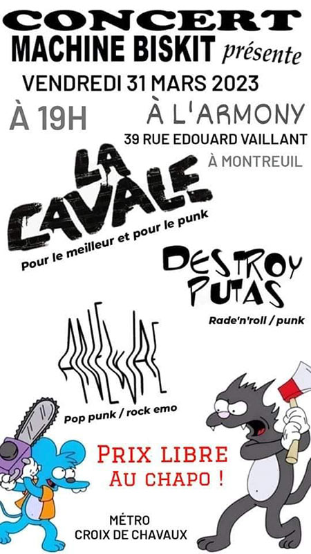 La Cavale - Destroy Putas - Anewae le 31 mars 2023 à Montreuil (93)