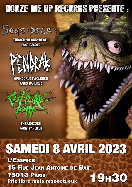 SONS OF DECAY (Pays Basque) / PENDRAK / CULTURE LUTTE @ ESS'Pace le 08 avril 2023 à Paris (75)