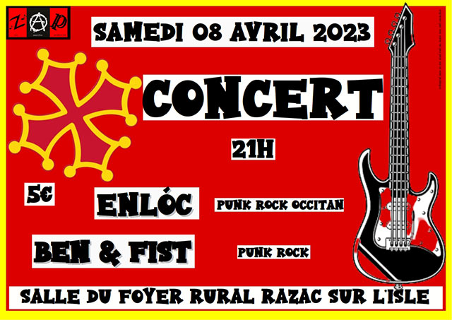 Concert punk rock occitan le 08 avril 2023 à Razac-sur-l'Isle (24)