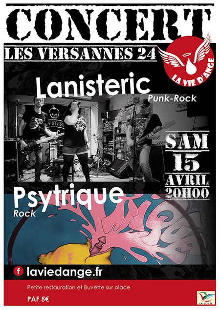 CONCERT - LANISTERIC (Punk-Rock) & PSYTRIQUE (Rock) le 15 avril 2023 à La Douze (24)