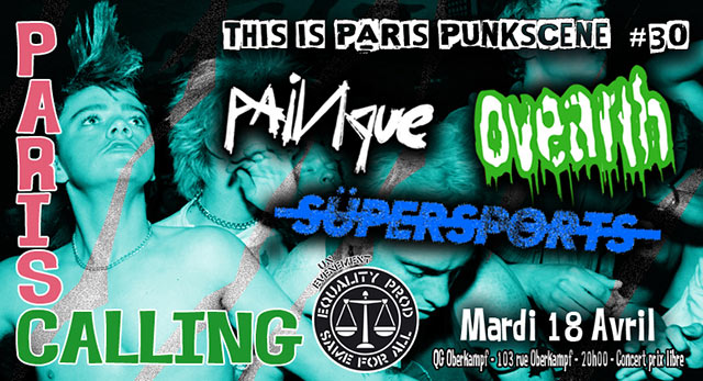 PARIS CALLING #30 - Paris Punk scene au QG Oberkampf le 18 avril 2023 à Paris (75)