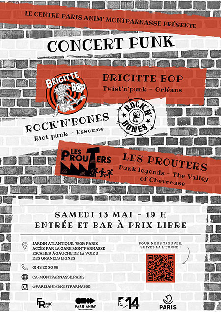 Concert Punk - Brigitte Bop x Les Prouters x Rock'n'Bones le 13 mai 2023 à Paris (75)