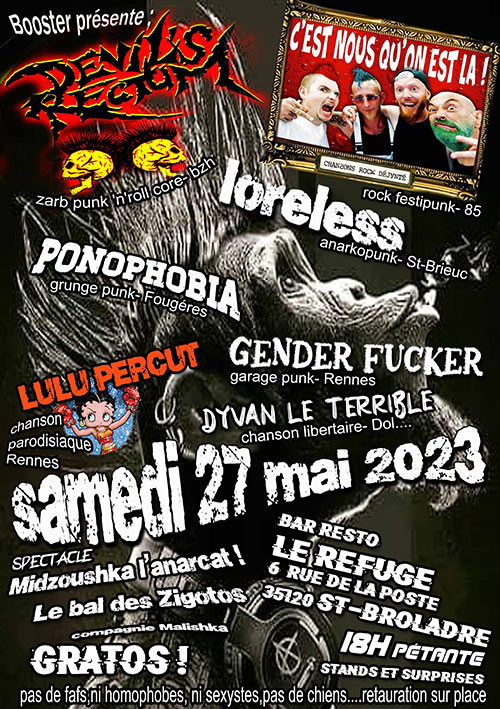 Soirée punk festive au Bar Restaurant 'Le Refuge' le 27 mai 2023 à Saint-Broladre (35)