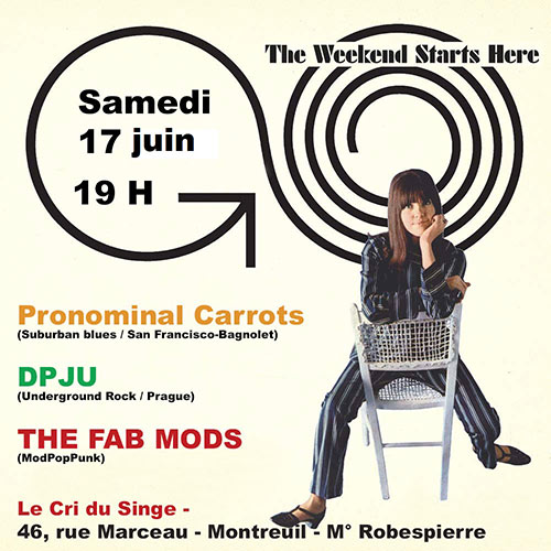 Pronominal Carrots - DP JU - The Fab Mods au Cri du Singe le 17 juin 2023 à Montreuil (93)