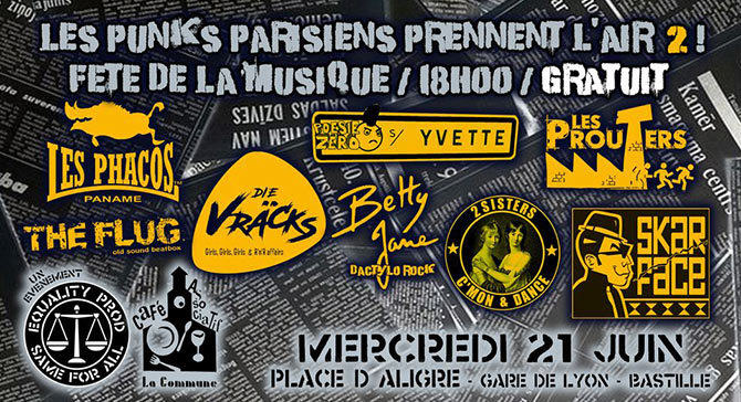 Les Punks Parisiens prennent l'air ! Le retour... le 21 juin 2023 à Paris (75)