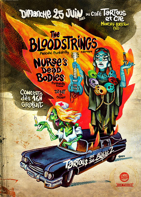 Tartous & The Billys #2 The Bloodstrings + Nurse's Dead Bodies le 25/06/2023 à Monchy-Breton (62)