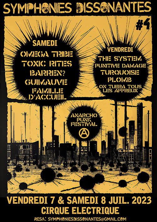 Symphonies Dissonantes #4 Anarcho-punk Festival - 2 Days le 08 juillet 2023 à Paris (75)