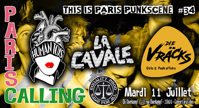 PARIS CALLING #34 - Paris Punk scene au QG Oberkampf le 11 juillet 2023 à Paris (75)
