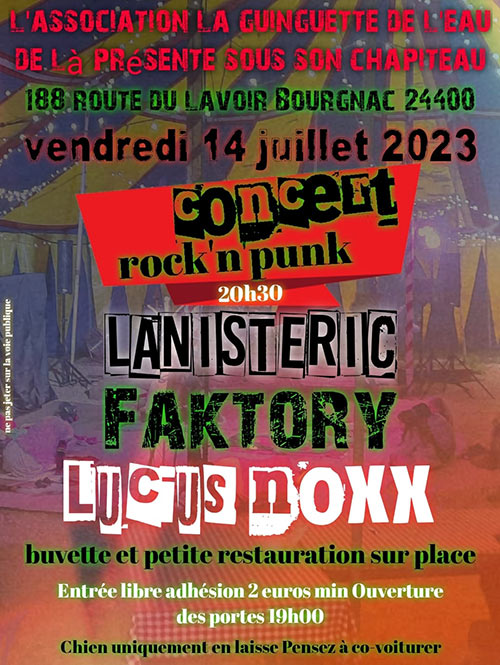 Concerts Faktory + Lanisteric + Lucius Noxx le 14 juillet 2023 à Bourgnac (24)