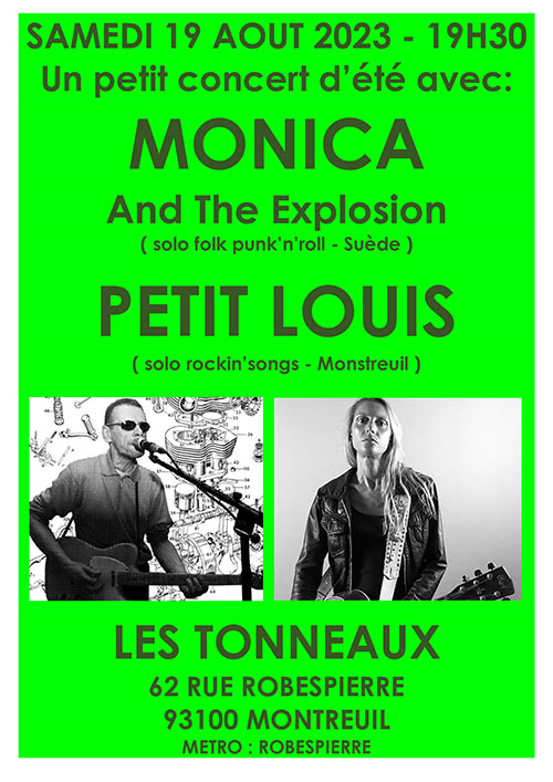 MONICA ET PETIT LOUIS LIVE IN MONSTREUIL le 19 août 2023 à Montreuil (93)