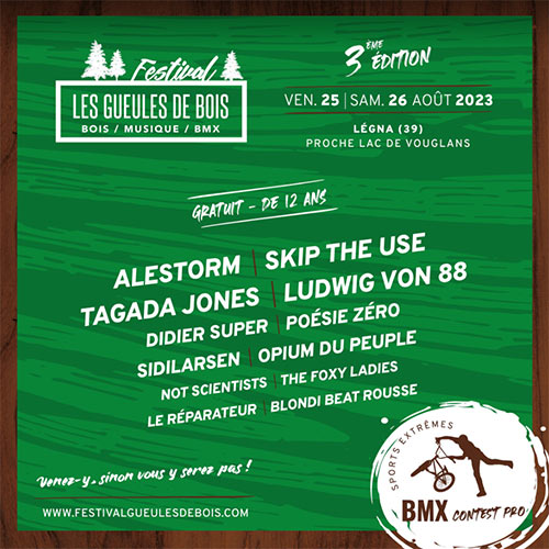 Festival Les Gueules de Bois le 25 août 2023 à Valzin en Petite Montagne (39)