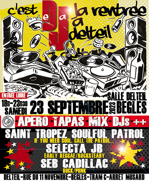 Saint Tropez Soulful Patrol / Selecta JB / Seb Cadillac le 23 septembre 2023 à Bègles (33)