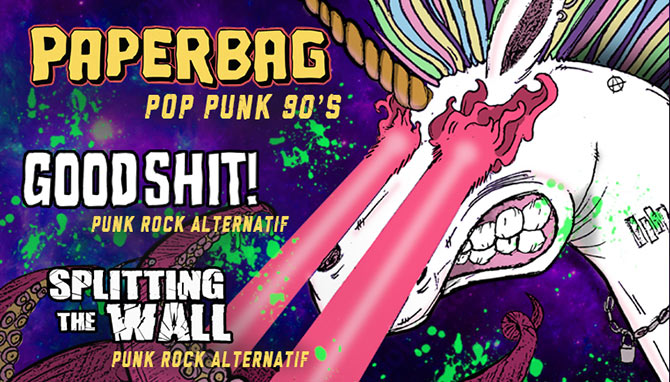 PAPER BAG (Pop Punk 90's) + GOOD SHIT! + SPLITTING THE WALL le 10 octobre 2023 à Paris (75)