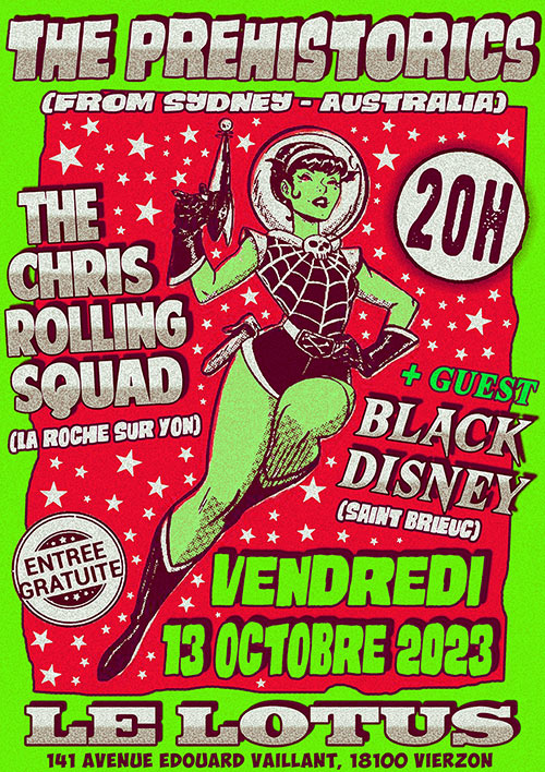 The Chris Rolling Squad + The Prehistorics + Black Disney le 13 octobre 2023 à Vierzon (18)