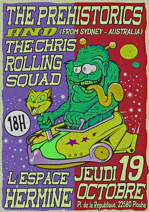 The Chris Rolling Squad + The Prehistorics @ L'Espace Hermine le 19 octobre 2023 à Plouha (22)