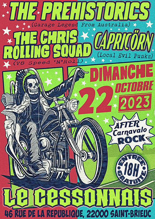 The Chris Rolling Squad + The Prehistorics + Capricörn le 22/10/2023 à Saint-Brieuc (22)