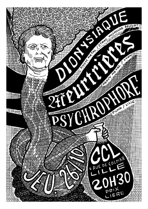Meurtrières - Dionysiaque - Psychrophore @ CCL le 26 octobre 2023 à Lille (59)